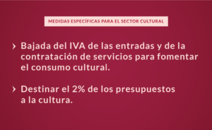 Medidas específicas para el sector cultural
