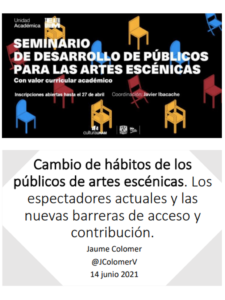 Cambio de hábitos de los públicos de artes escénicas