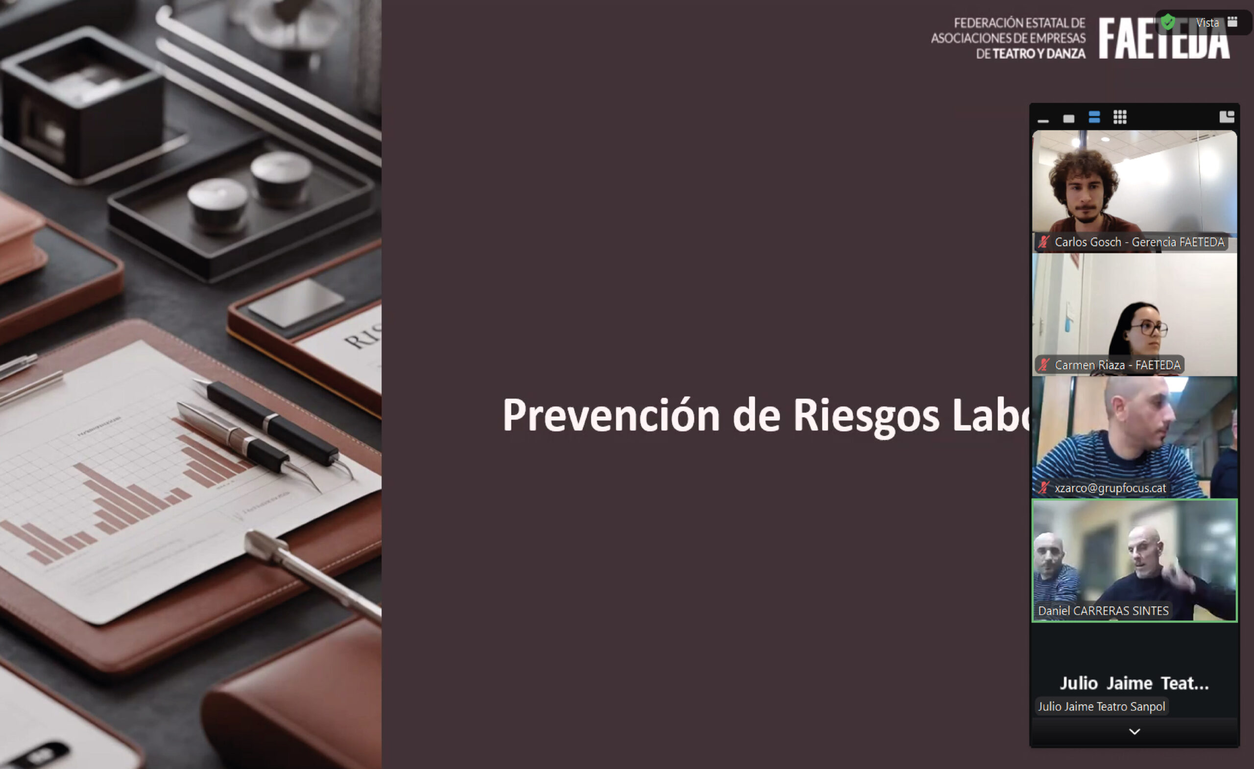 Webinar FAETEDA: Prevención de Riesgos Laborales